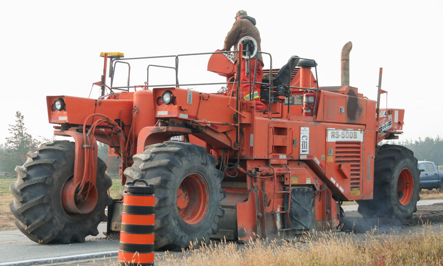 Bye, Bye Old Pavement. Orange Monster Will Eat You Up